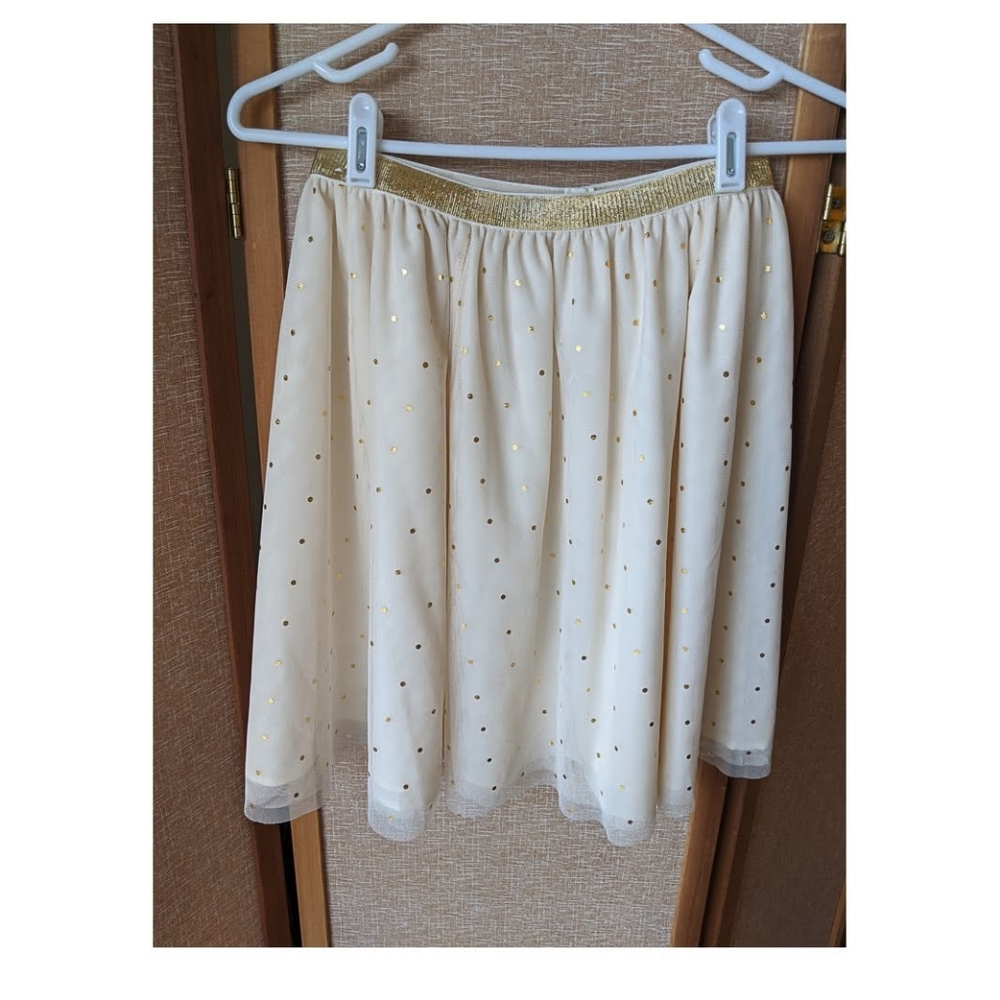 Gold mini polka dot skirt